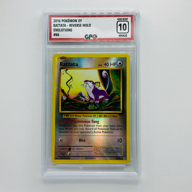 GPC 10 Rattata Reverse Holo #66 2016 XY Series Evolutions Set