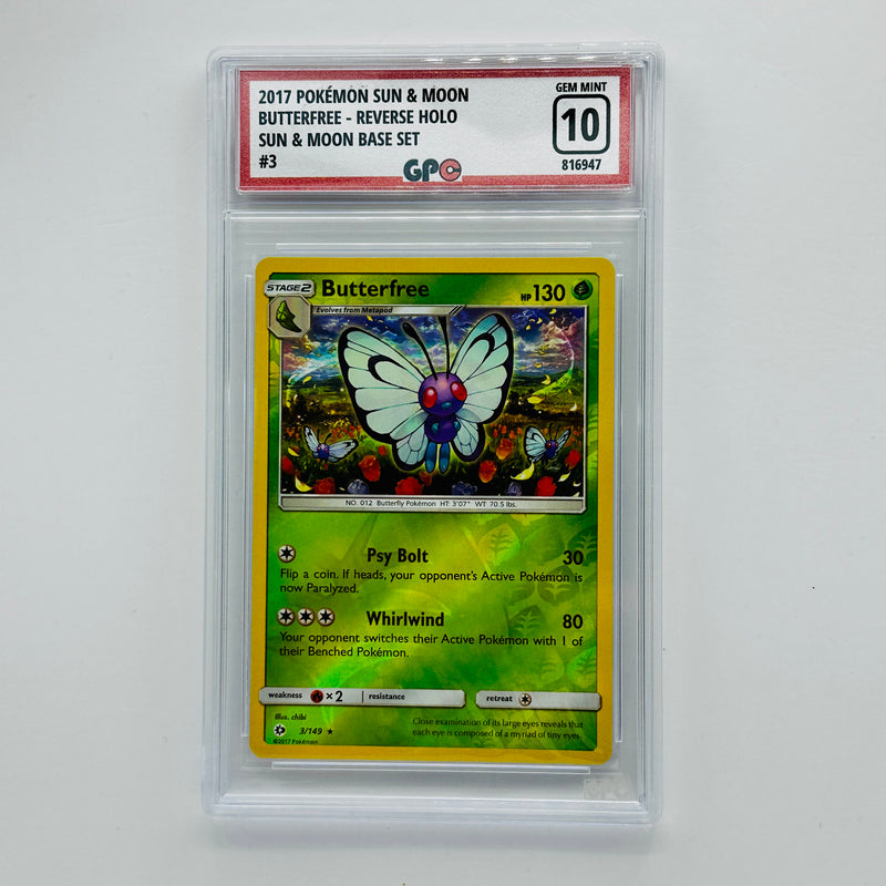 GPC 10 Butterfree Reverse Holo #3 2017 S&M Series Sun & Moon Base Set