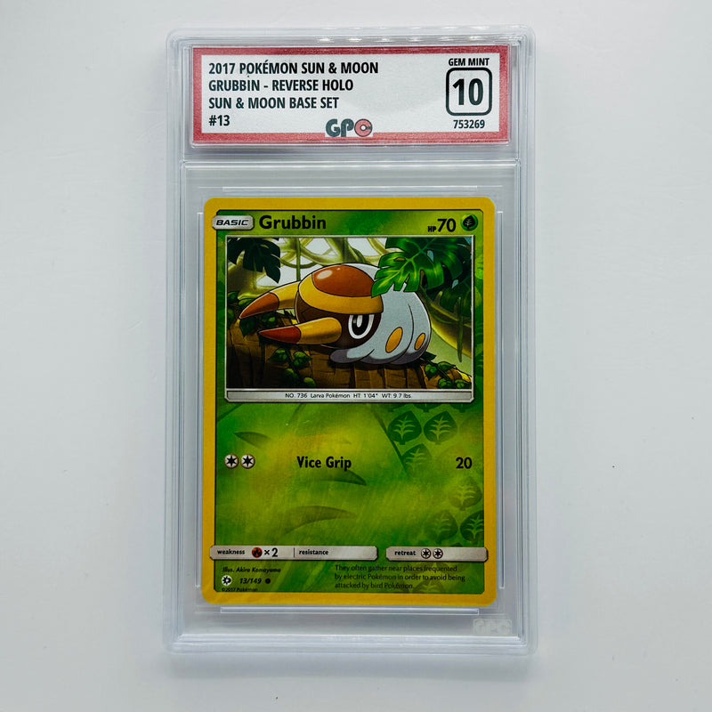 GPC 10 Grubbin Reverse Holo #13 2017 S&M Series Sun & Moon Base Set