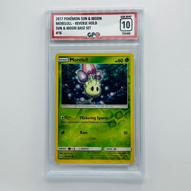 GPC 10 Morelull Reverse Holo #16 2017 S&M Series Sun & Moon Base Set