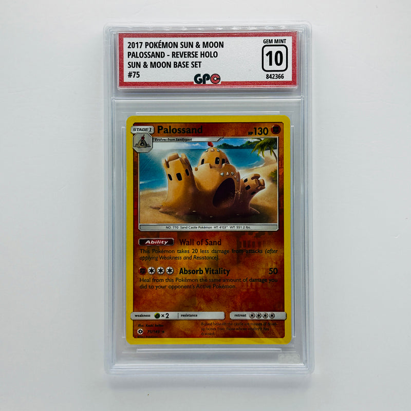 GPC 10 Palossand Reverse Holo #75 2017 S&M Series Sun & Moon Base Set