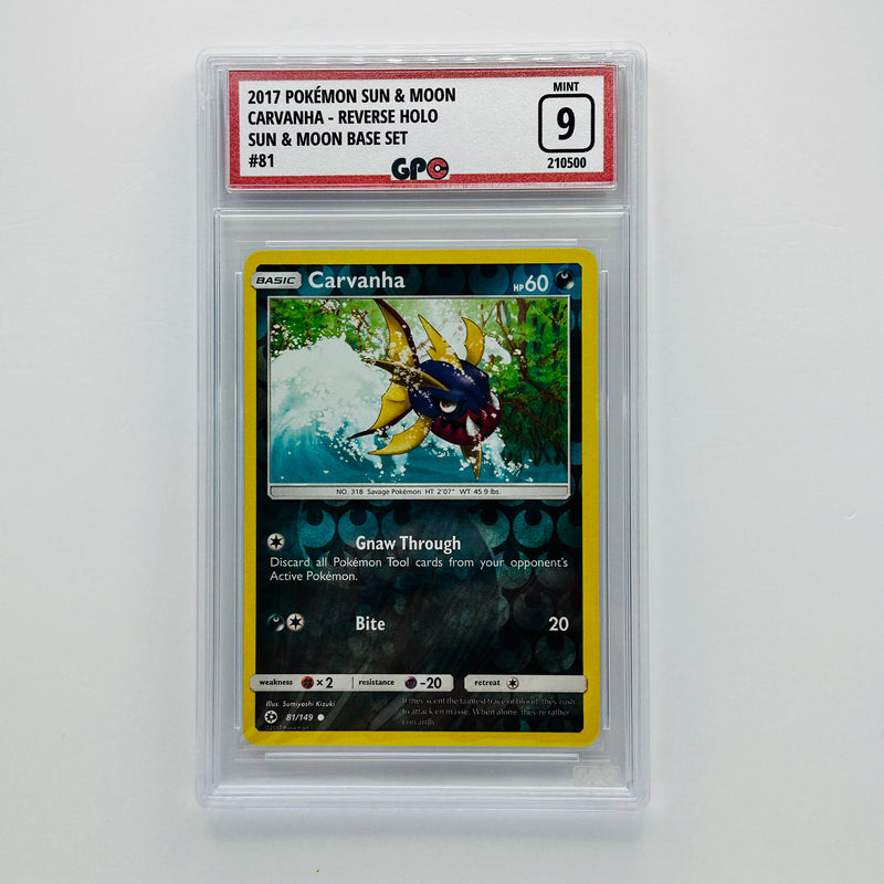 GPC 9 Carvanha Reverse Holo #81 2017 S&M Series Sun & Moon Base Set