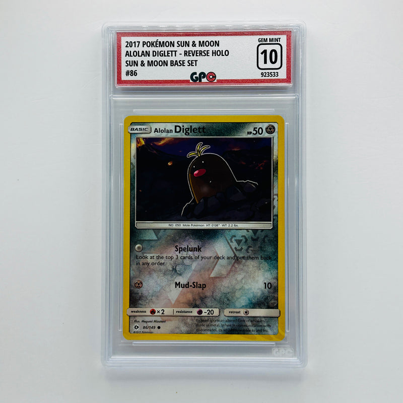 GPC 10 Alolan Diglett Reverse Holo #86 2017 S&M Series Sun & Moon Base Set