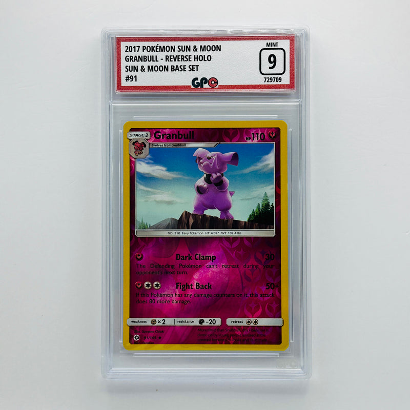 GPC 9 Granbull Reverse Holo #91 2017 S&M Series Sun & Moon Base Set