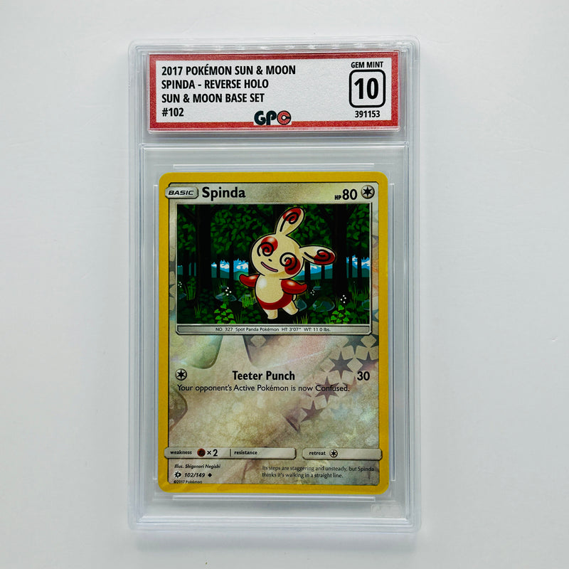 GPC 10 Spinda Reverse Holo #102 2017 S&M Series Sun & Moon Base Set