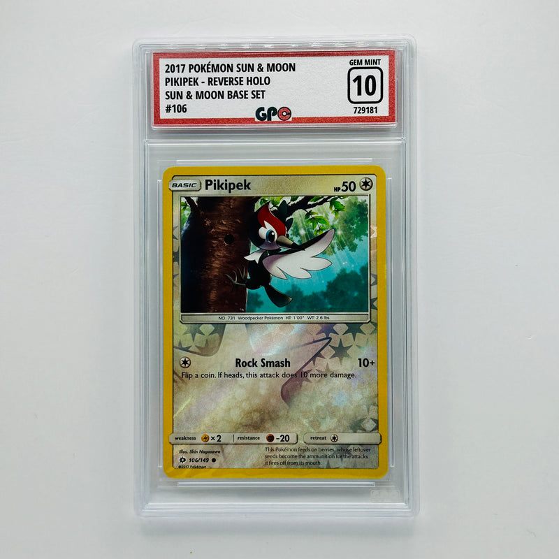 GPC 10 Pikipek Reverse Holo #106 2017 S&M Series Sun & Moon Base Set
