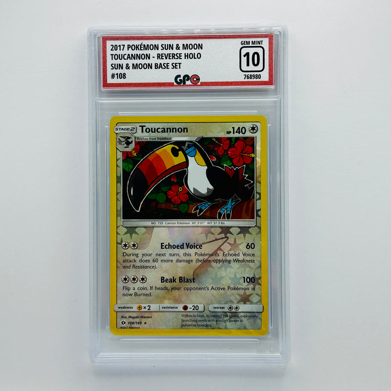 GPC 10 Toucannon Reverse Holo #108 2017 S&M Series Sun & Moon Base Set