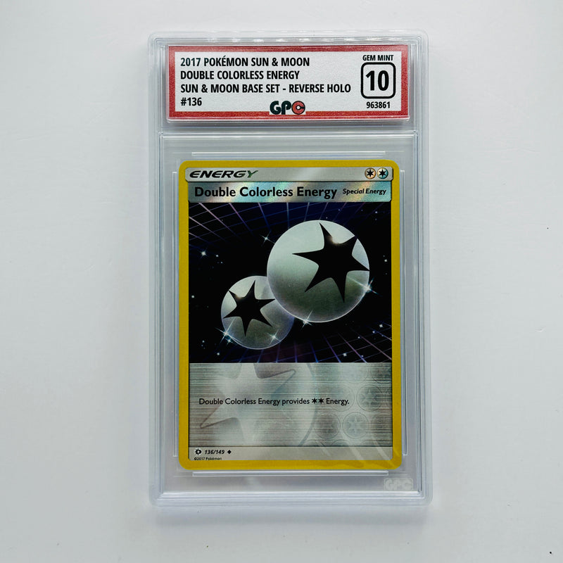 GPC 10 Double Colorless Energy Reverse Holo #136 2017 S&M Series Sun & Moon Base Set