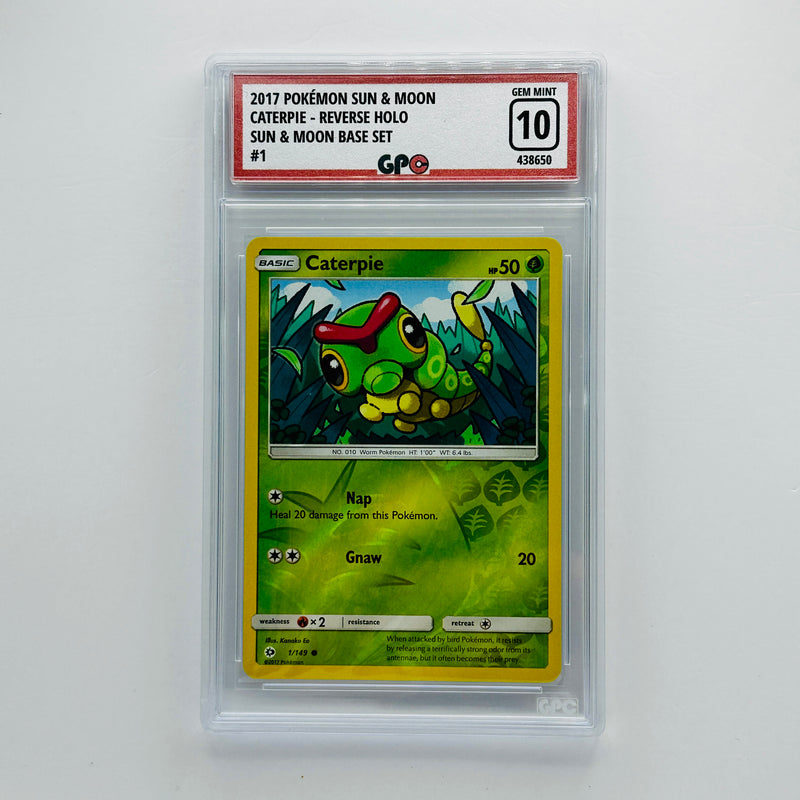 GPC 10 Caterpie Reverse Holo #1 2017 S&M Series Sun & Moon Base Set