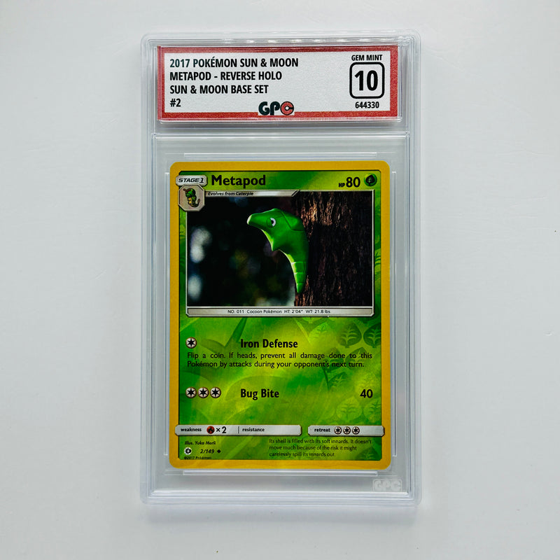 GPC 10 Metapod Reverse Holo #2 2017 S&M Series Sun & Moon Base Set