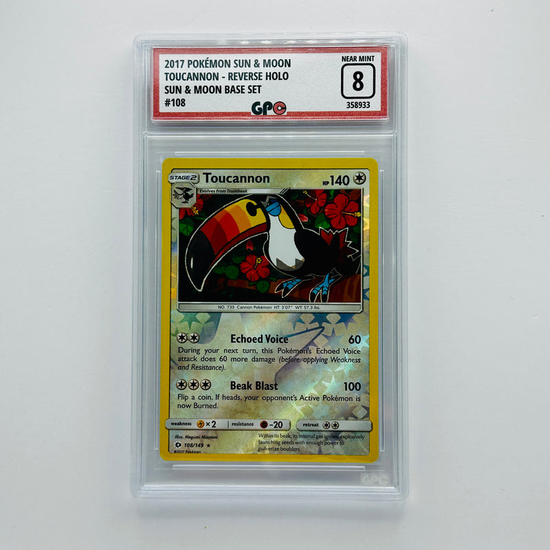 GPC 8 Toucannon Reverse Holo #108 2017 S&M Series Sun & Moon Base Set
