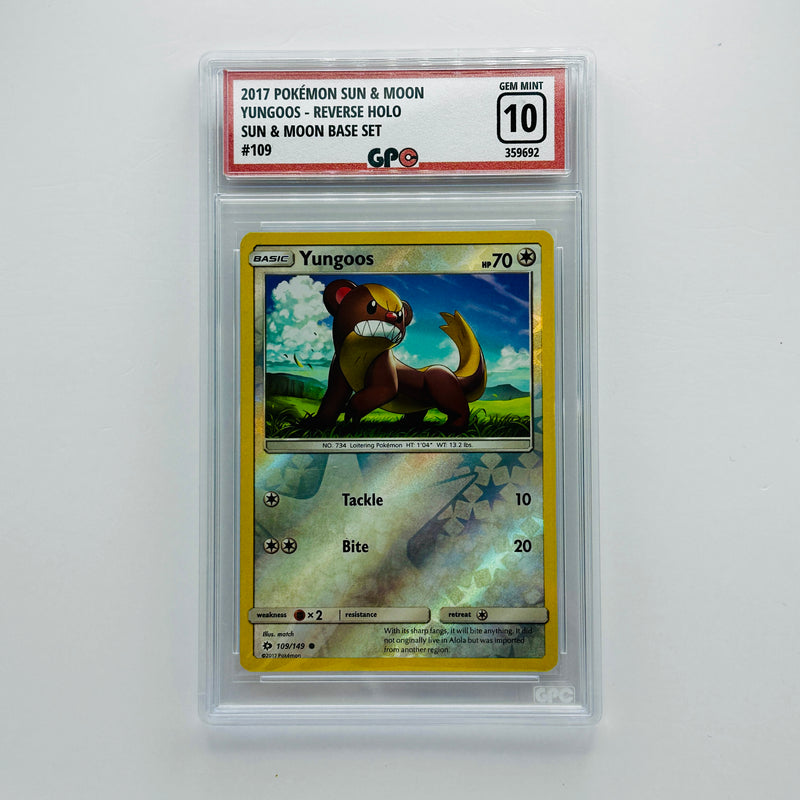 GPC 10 Yungoos Reverse Holo #109 2017 S&M Series Sun & Moon Base Set