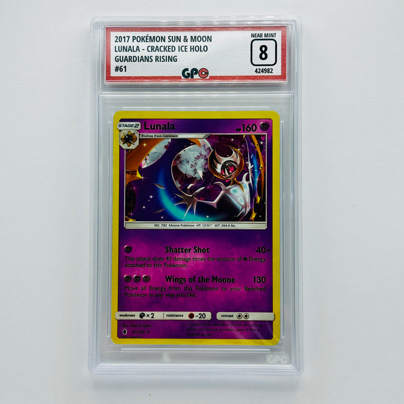 GPC 8 Lunala Cracked Ice Holo #61 2017 S&M Series Guardians Rising Set