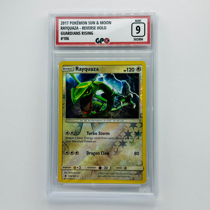 GPC 9 Rayquaza Reverse Holo #106 2017 S&M Series Guardians Rising Set