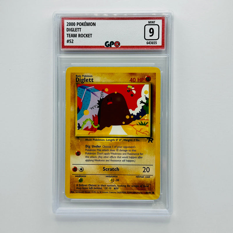 1995 diglett pokemon card value 52/82 2000 Pokmon Team Rocket 1st Edition CGC 9 Mint Oblivion Collectibles Placeholder Image Provided Original Series Graded Pokemon Trading