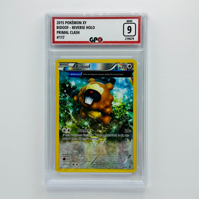 GPC 9 Bidoof Reverse Holo #117 2015 XY Series Primal Clash
