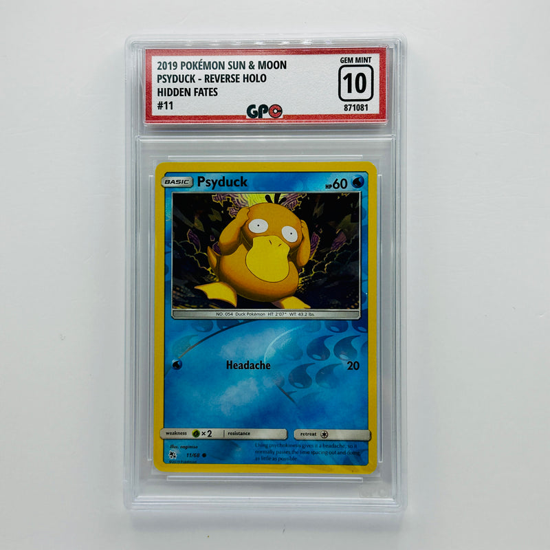 GPC 10 Psyduck Reverse Holo #11 2019 S&M Series Hidden Fates