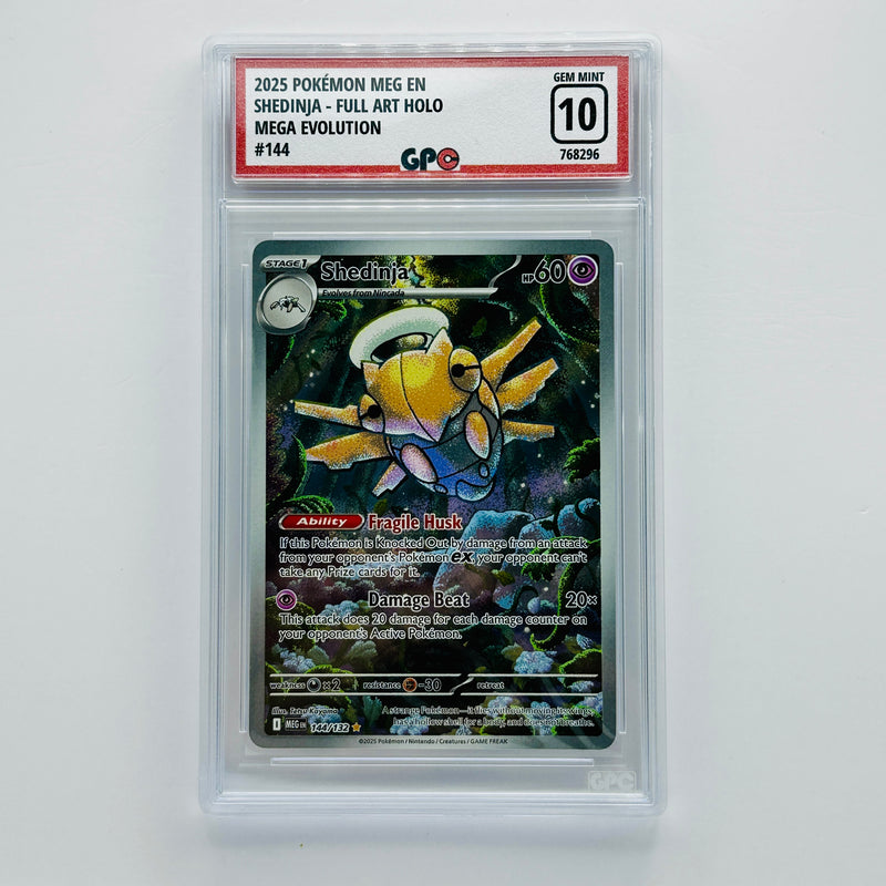 GPC 10 Shedinja Full Art Holo #144 2025 Mega Evolution Series Base Set