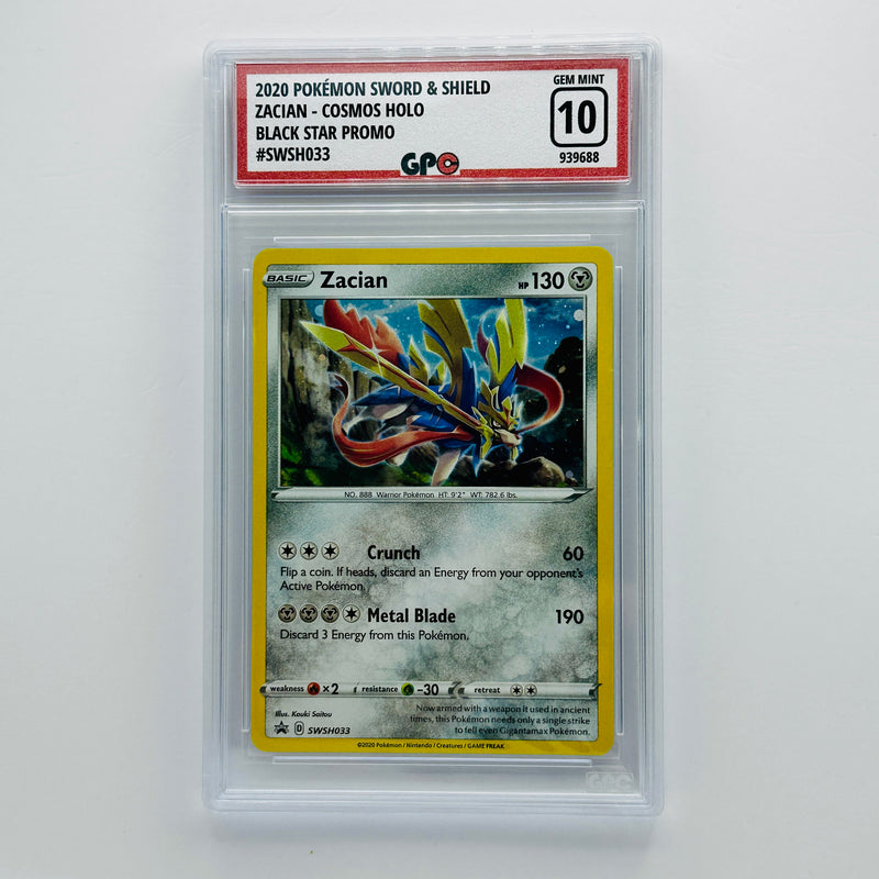 GPC 10 Zacian Cosmos Holo #SWSH033 2020 Sword & Shield Series Black Star Promo