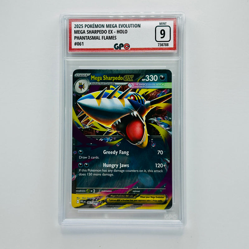 GPC 9 Mega Sharpedo Ex Holo #061 2025 Mega Evolution Phantasmal Flames