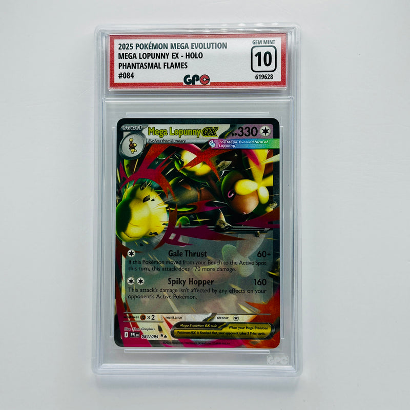 GPC 10 Mega Lopunny Ex Holo #084 2025 Mega Evolution Phantasmal Flames