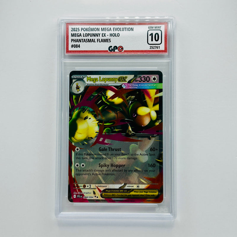 GPC 10 Mega Lopunny Ex Holo #084 2025 Mega Evolution Phantasmal Flames
