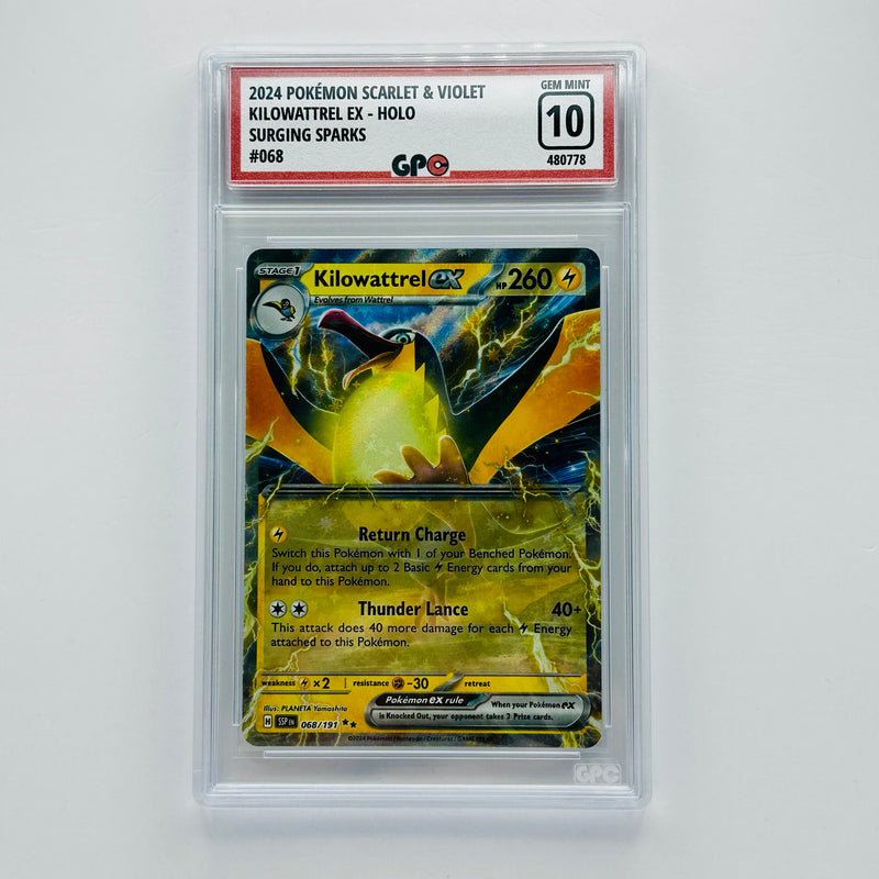 GPC 10 Kilowattrel Ex Holo #068 2024 Scarlet & Violet Surging Sparks