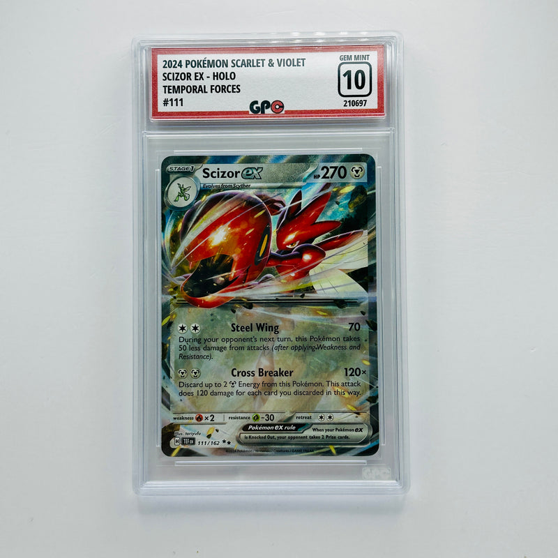 GPC 10 Scizor Ex Holo #111 2024 Scarlet & Violet Temporal Forces
