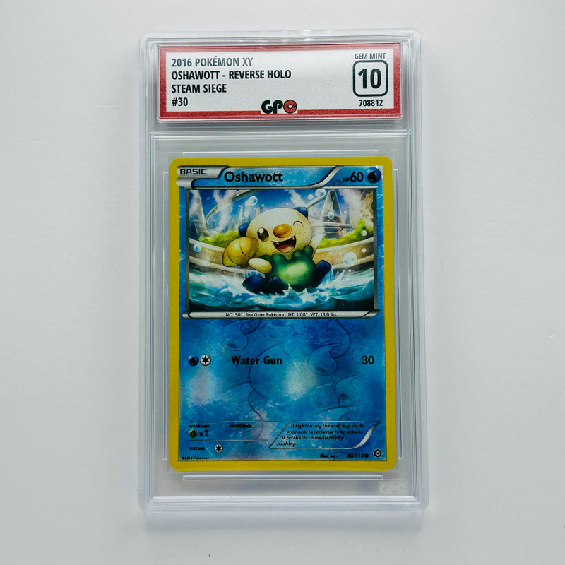 GPC 10 Oshawott Reverse Holo #30 2016 XY Series Steam Siege