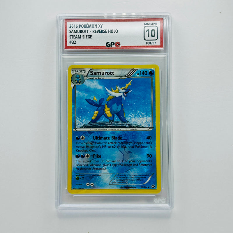 GPC 10 Samurott Reverse Holo #32 2016 XY Series Steam Siege
