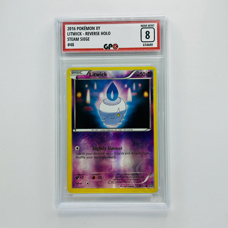 GPC 8 Litwick Reverse Holo #48 2016 XY Series Steam Siege