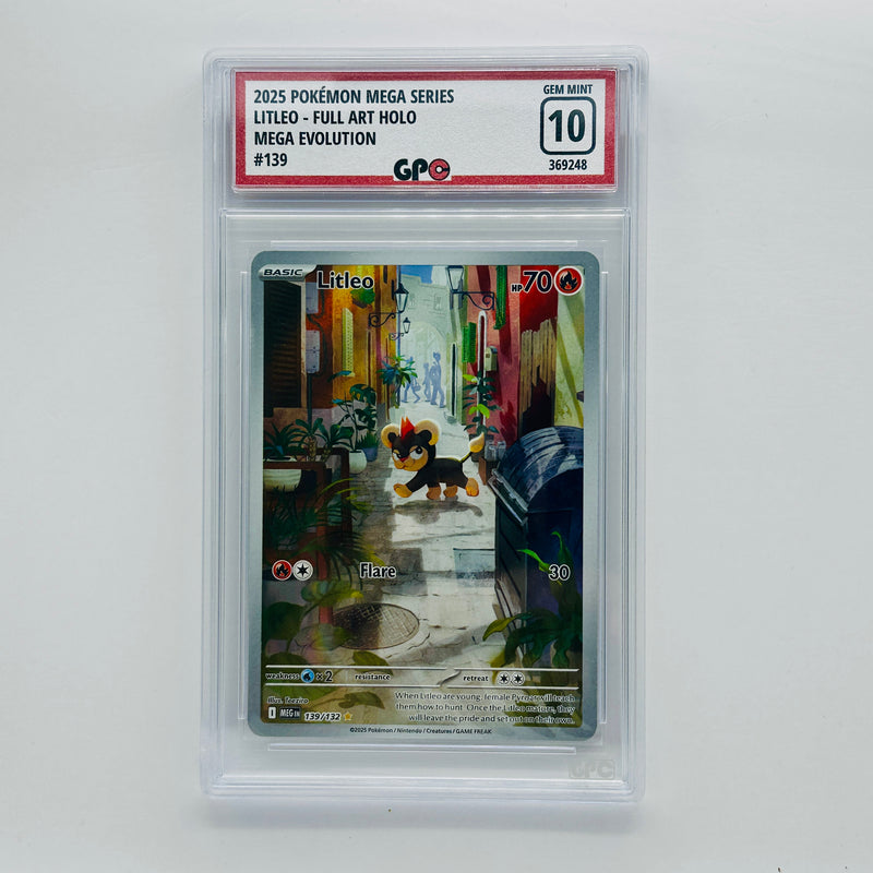 GPC 10 Litleo Full Art Holo #139 2025 Mega Evolution Series Base Set