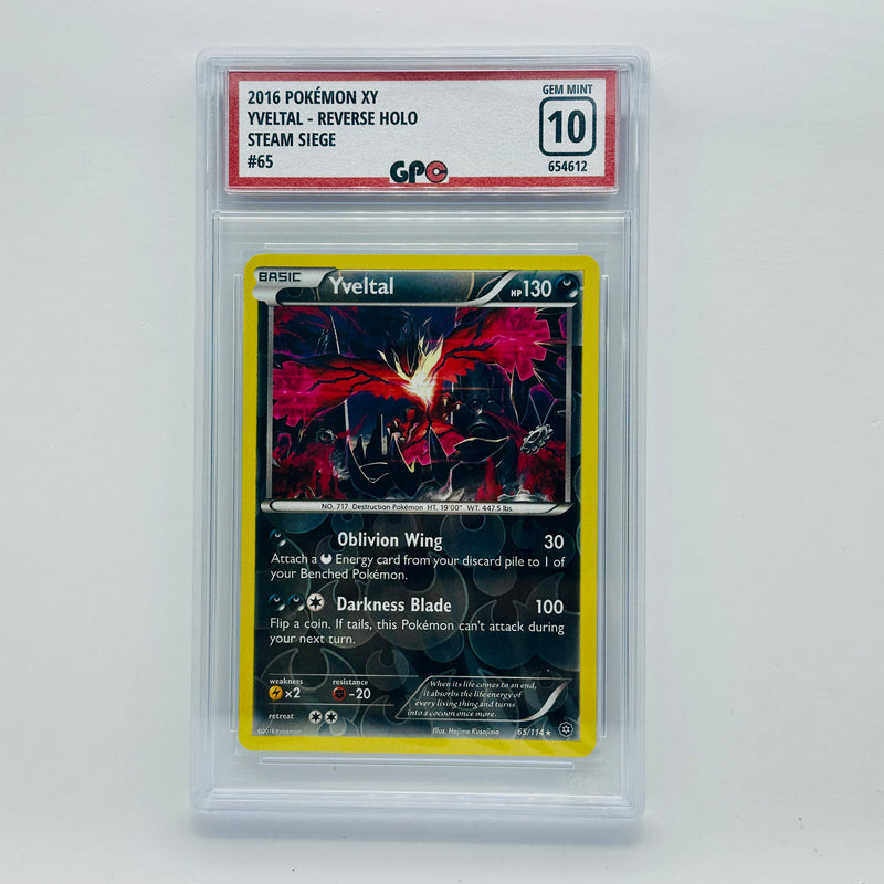 GPC 10 Yveltal Reverse Holo #65 2016 XY Series Steam Siege