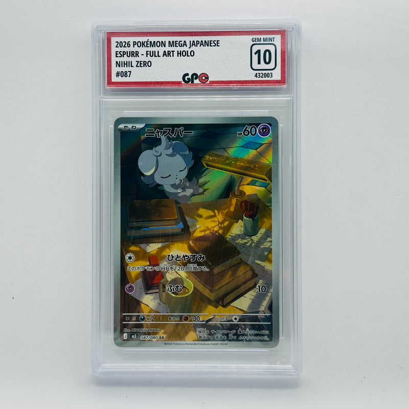 GPC 10 Espurr Full Art Holo #087 2026 Japanese Mega Era Nihil Zero