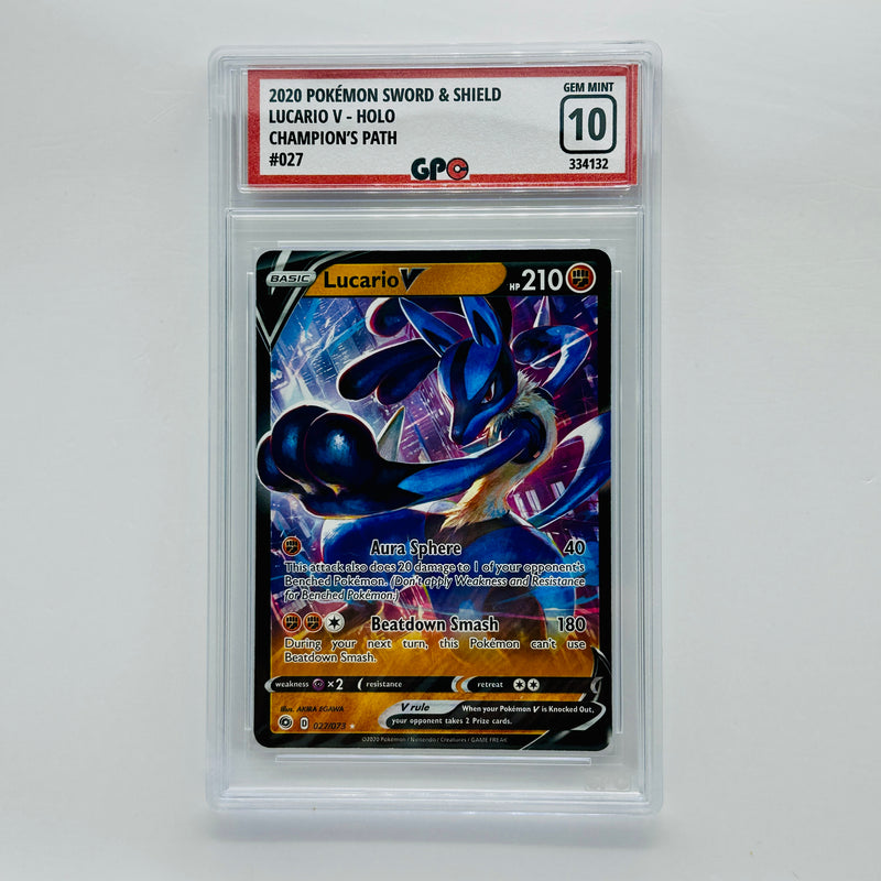 GPC 10 Lucario V Holo #027 2020 Sword & Shield Series Champion's Path