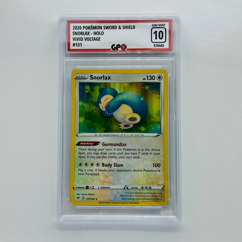 GPC 10 Snorlax Holo #131 2020 Sword & Shield Series Vivid Voltage