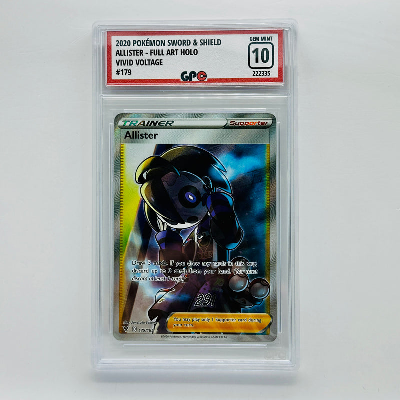 GPC 10 Allister Full Art Holo #179 2020 Sword & Shield Series Vivid Voltage