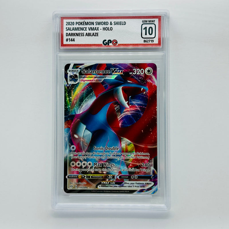GPC 10 Salamence VMAX Holo #144 2020 Sword & Shield Series Darkness Ablaze