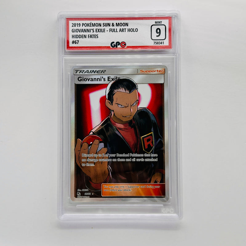 GPC 9 Giovanni's Exile Full Art Holo #67 2019 S&M Series Hidden Fates