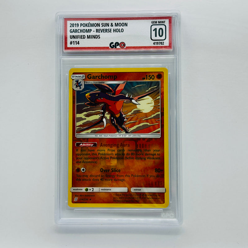 GPC 10 Garchomp Reverse Holo #114 2019 S&M Series Unified Minds